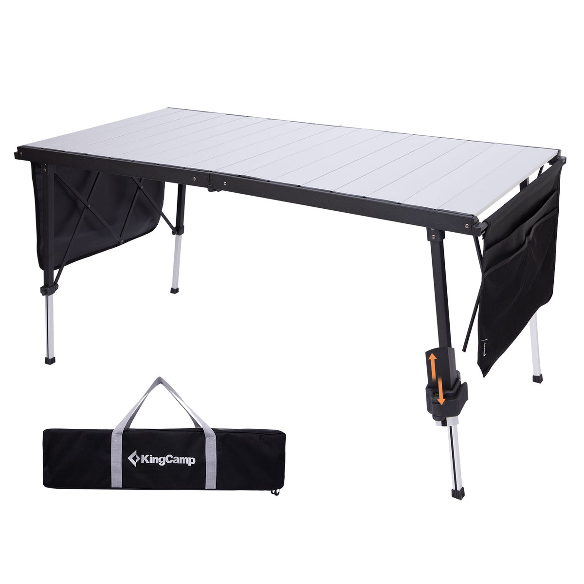 KingCamp GRANITE Adjustable Aluminum Table with Carrying Bag 55x27