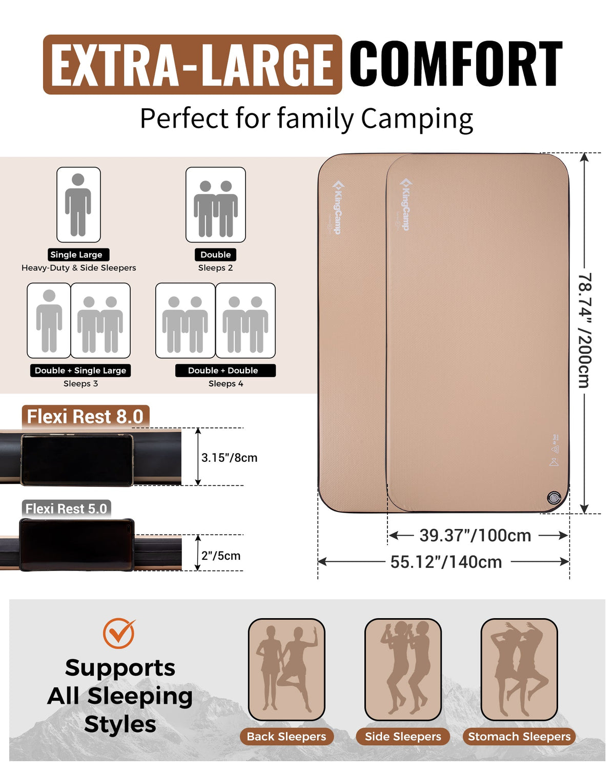 KingCamp Flexi Rest 8.0 Single TPU Air Sleeping Pad