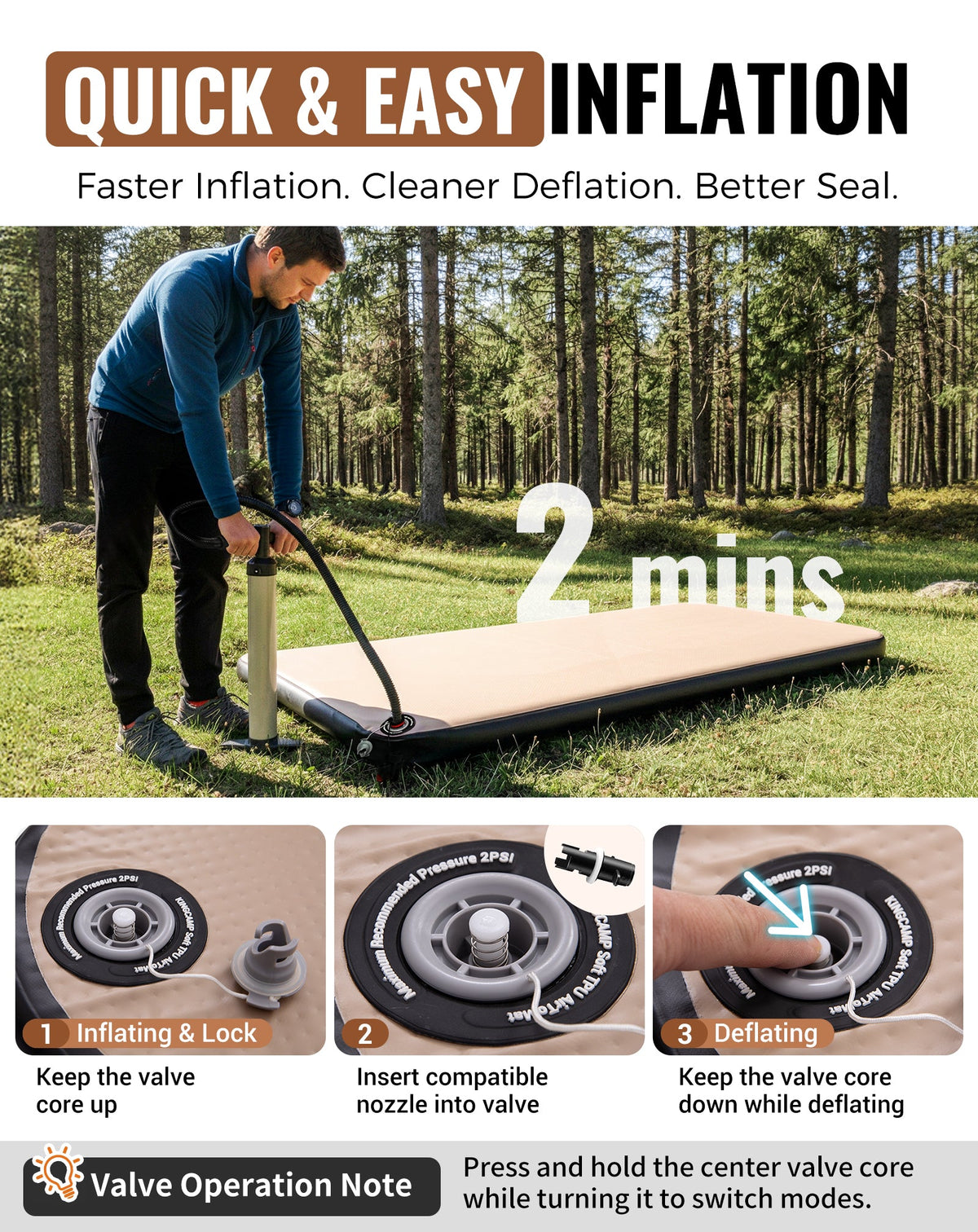 KingCamp Flexi Rest 8.0 Single TPU Air Sleeping Pad