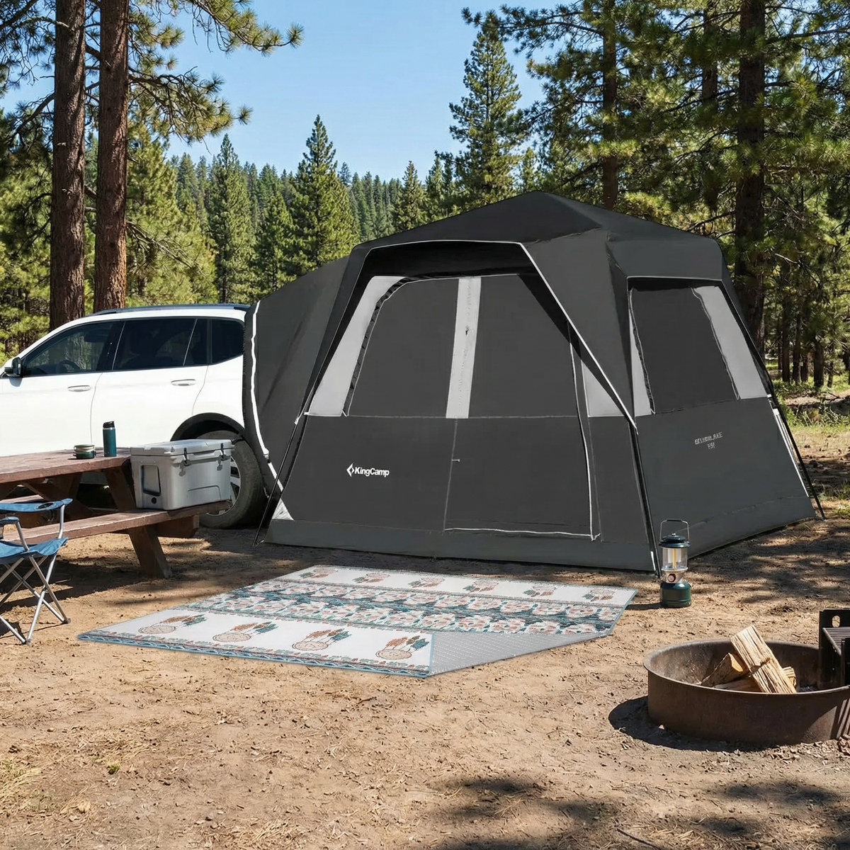 KingCamp Car Camping Tent Bundle with Waterproof Mat