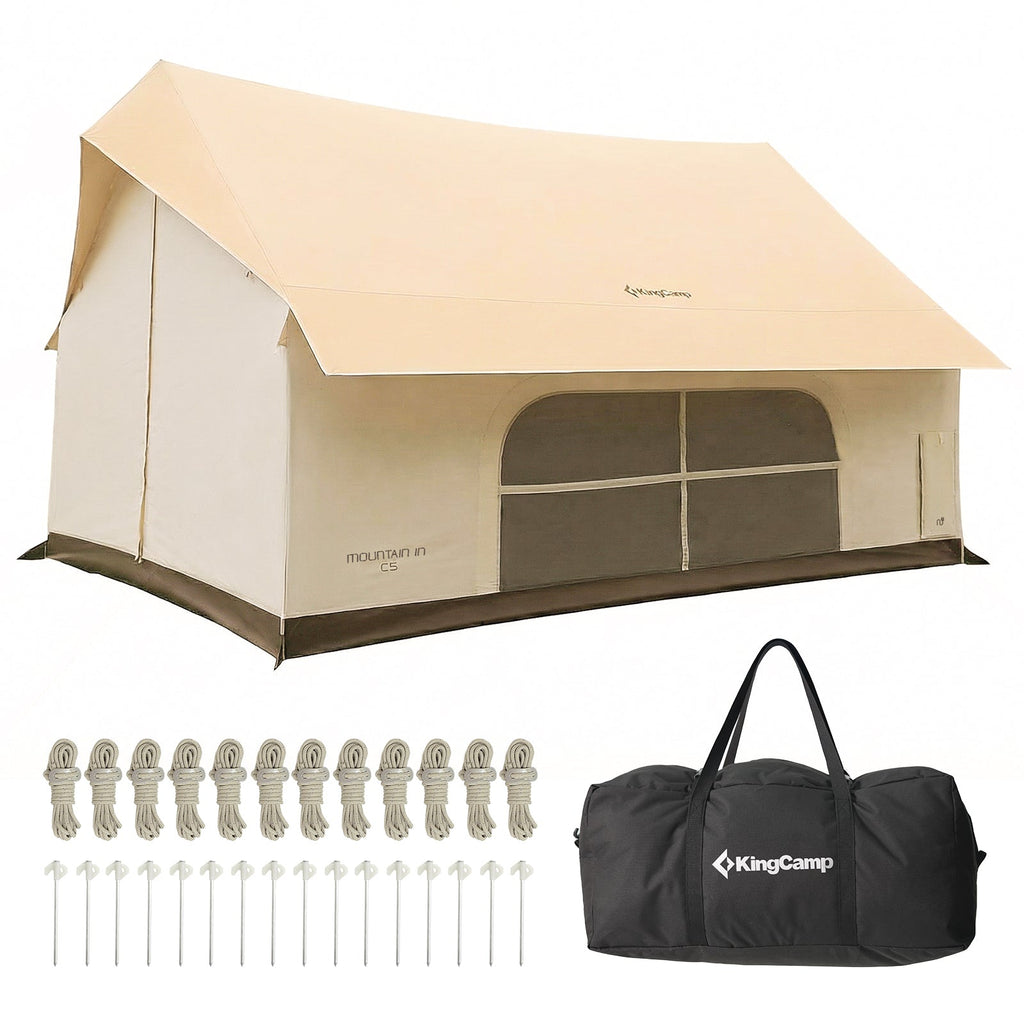 KingCamp MOUNTAIN IN C5 Cabin Tent with Stove Jack & AC Port