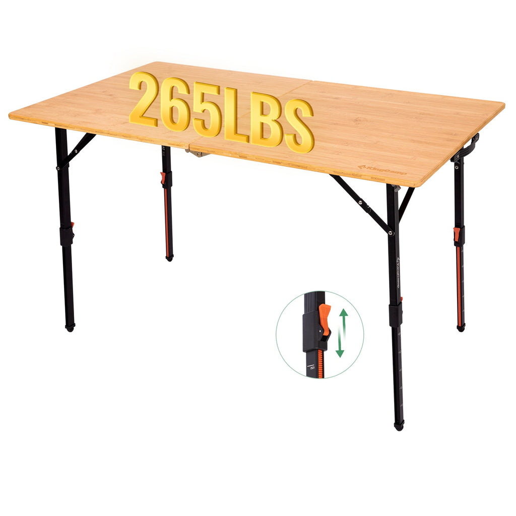 KingCamp BamAura 12070 Bamboo Folding Table 47x27