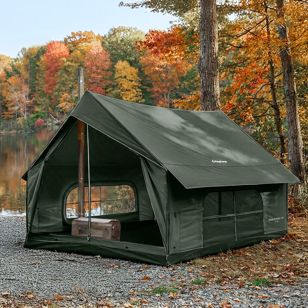 KingCamp MOUNTAIN IN C5 Cabin Tent with Stove Jack & AC Port