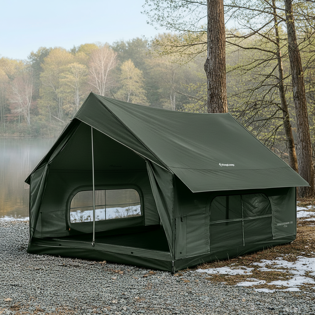 KingCamp MOUNTAIN IN C5 Cabin Tent with Stove Jack & AC Port