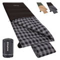 KingCamp Trippy C Single Envelope Sleeping Bag with Flannel Lining & Pillow