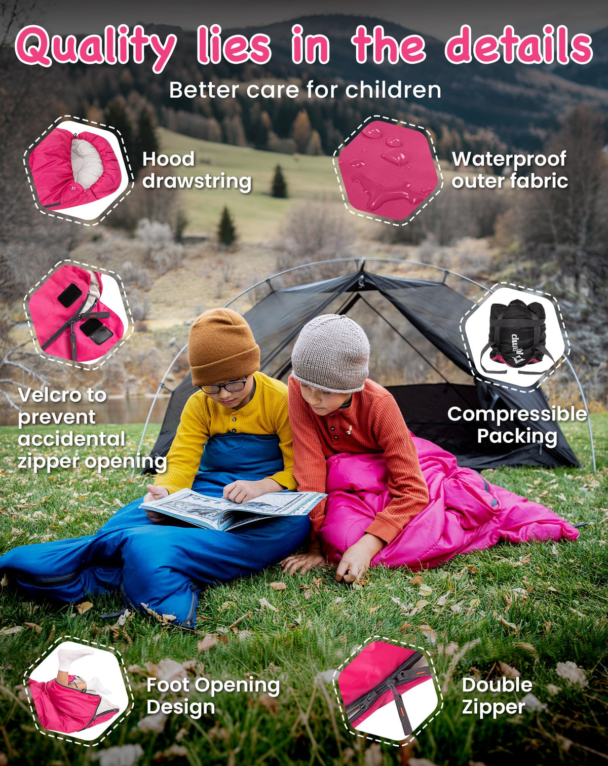 KingCamp Oasis 250S+ Kids Flannel Sleeping Bag