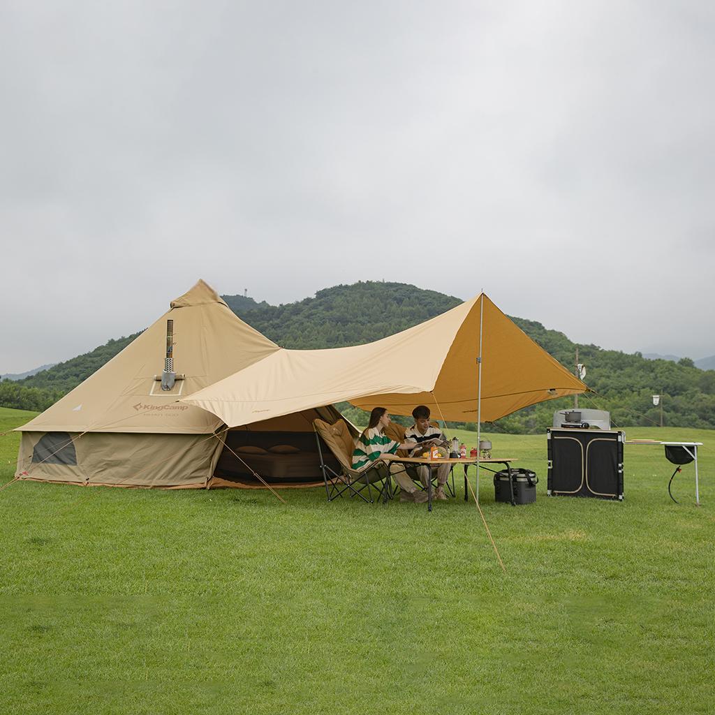 KingCamp 4-Season Khan 340GSM TC Canvas Bell Tent-13ft/16.4ft