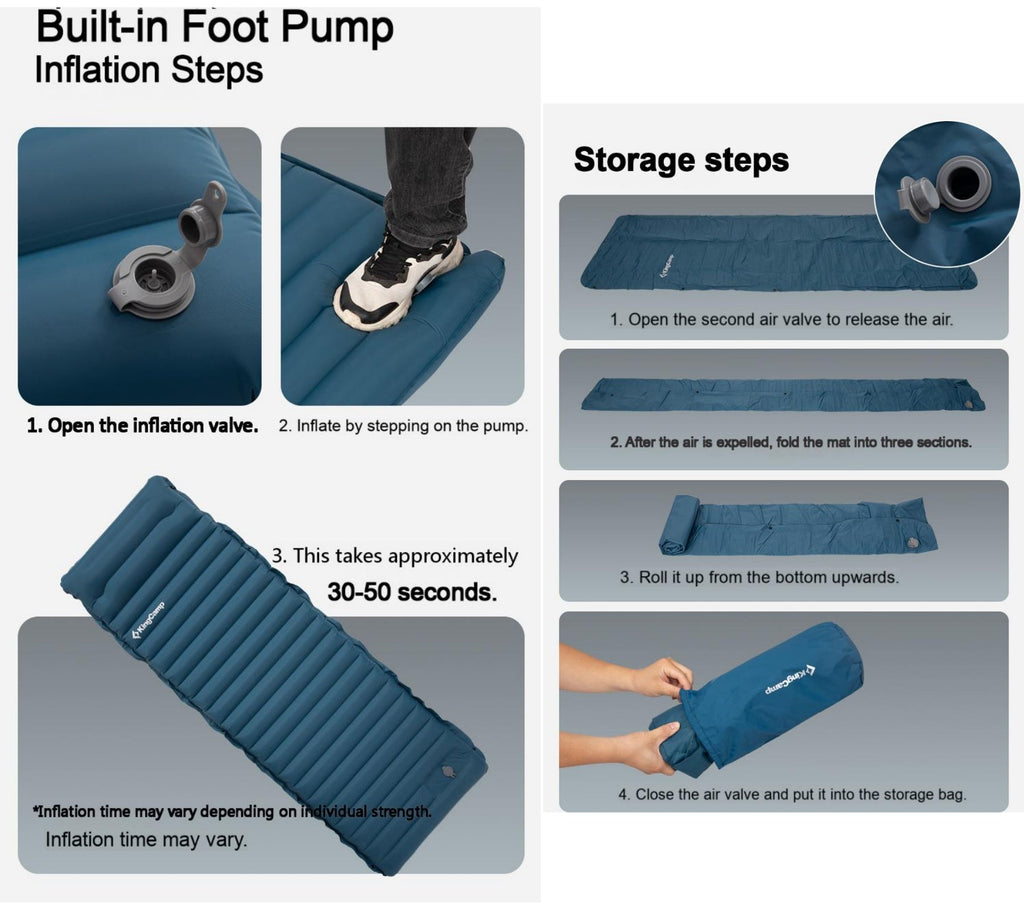 KingCamp DELUXE 10.1 Inflatable Mattress with Foot Pump
