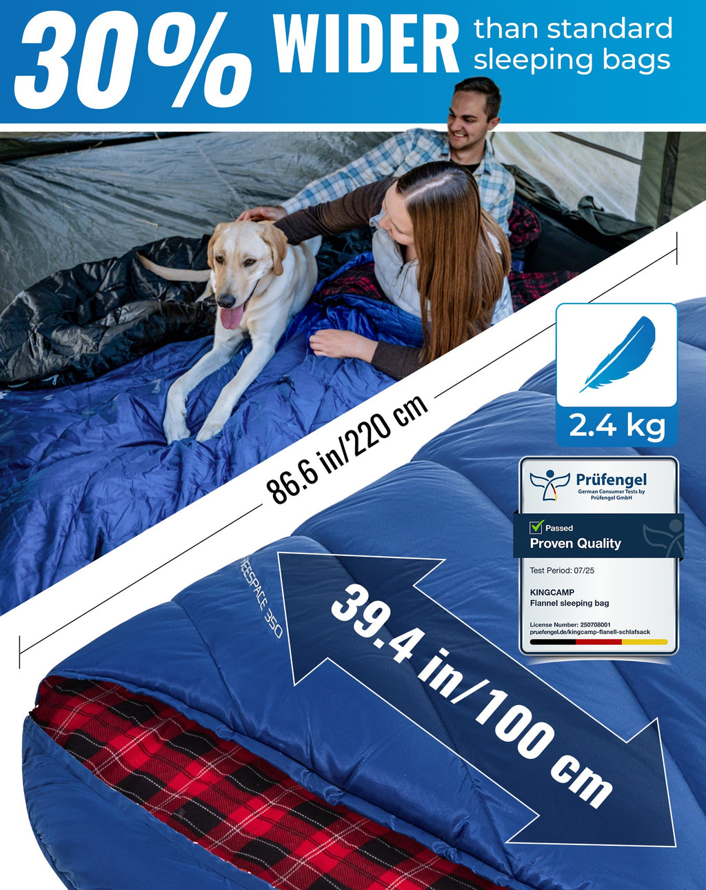 KingCamp Plus Size 3-4 Season Sleeping Bag