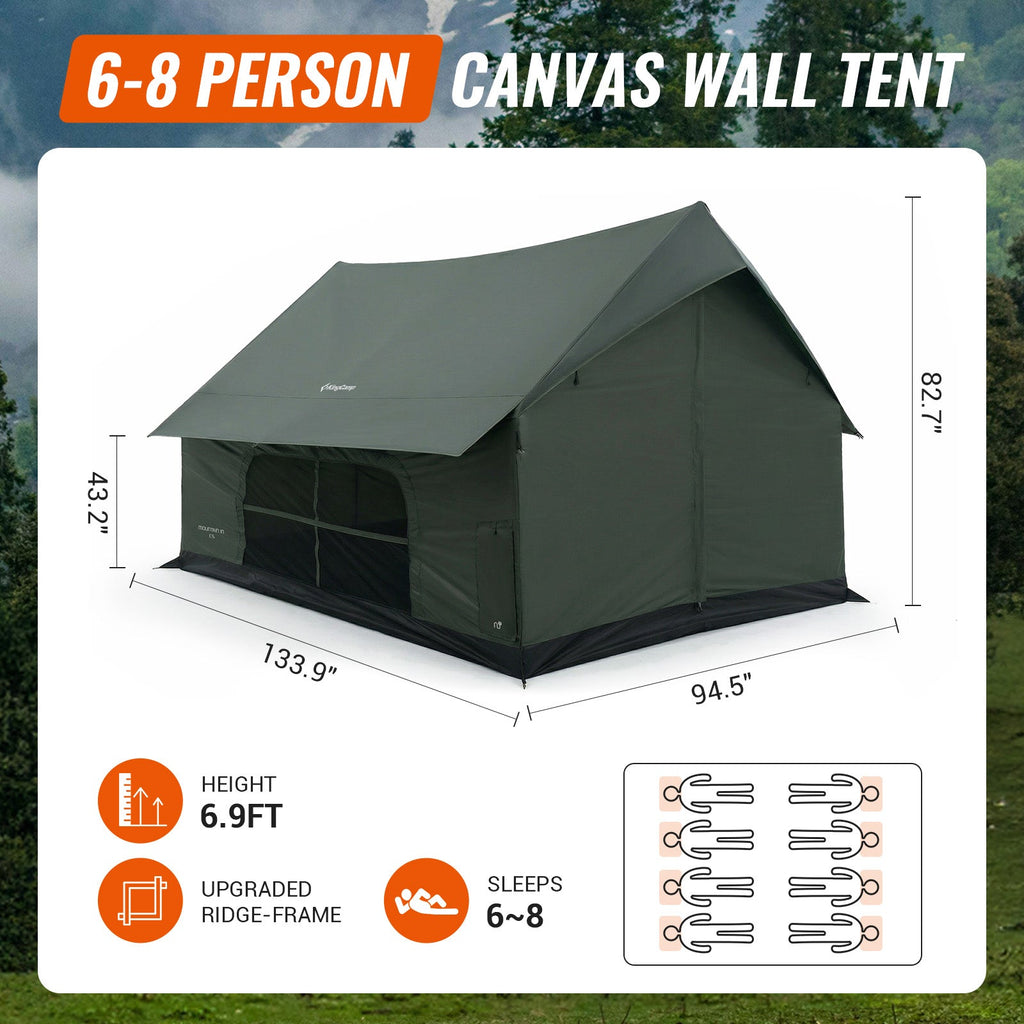 KingCamp MOUNTAIN IN C5 Cabin Tent with Stove Jack & AC Port