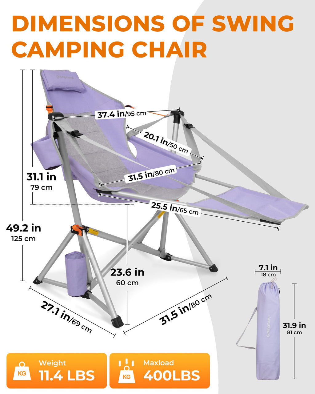 KingCamp Orchid C20 Hammock Chair with Footrest