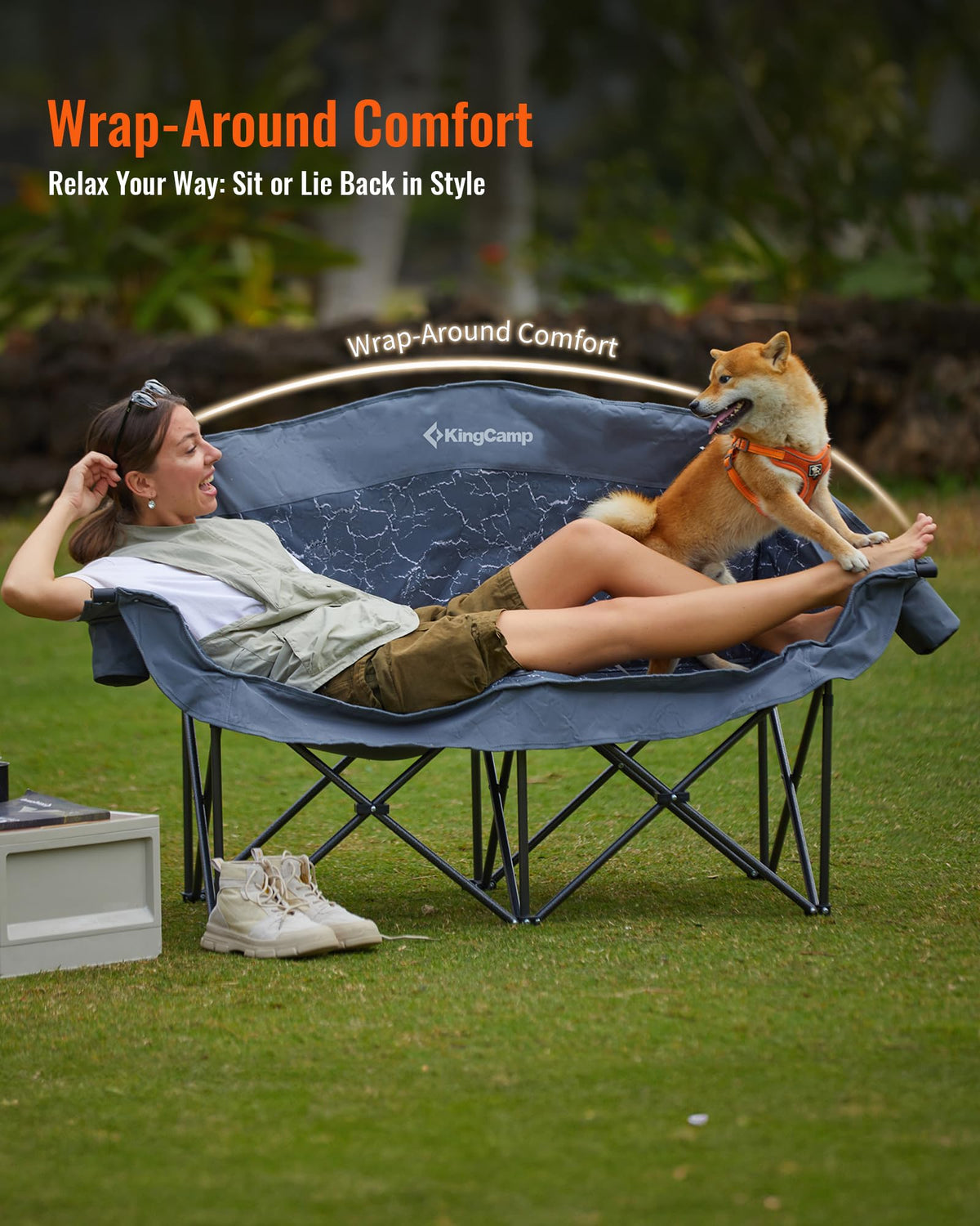 KingCamp VOLCAPETRA Oversized Padded Double Camping Sofa