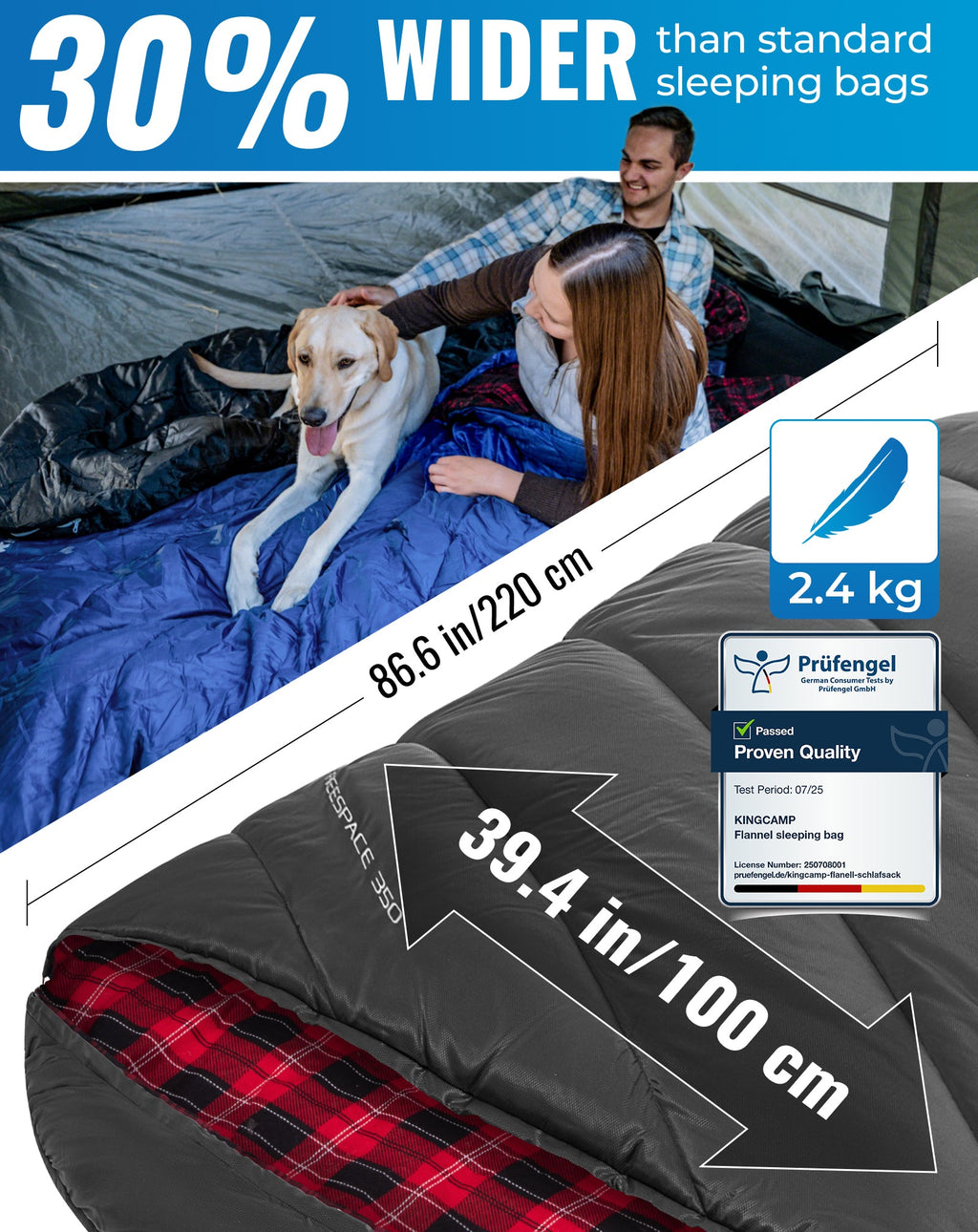 KingCamp Plus Size 3-4 Season Sleeping Bag