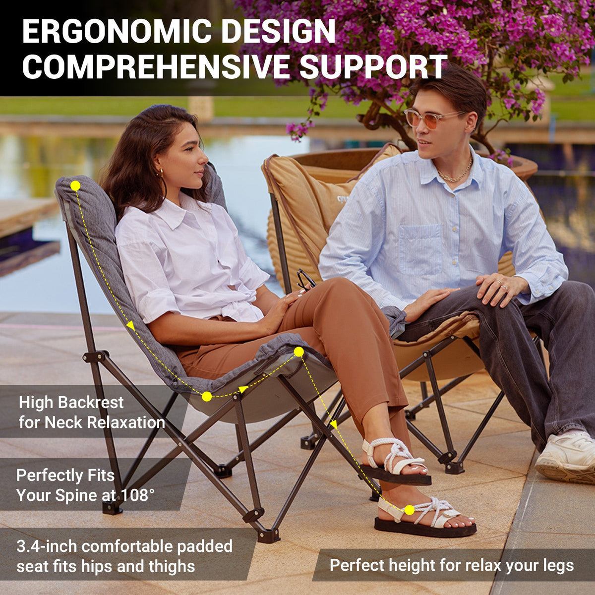 KingCamp LEMON C10 Oversized Padded Butterfly Chair