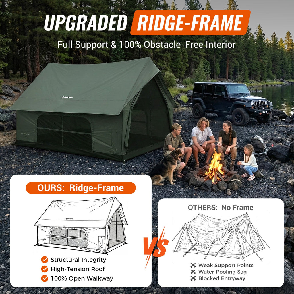 KingCamp MOUNTAIN IN C5 Cabin Tent with Stove Jack & AC Port