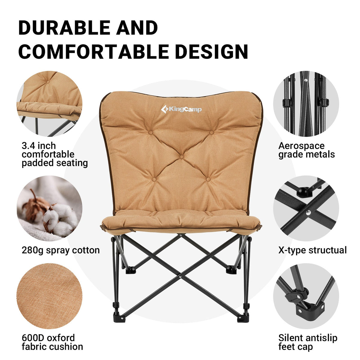 KingCamp LEMON C10 Oversized Padded Butterfly Chair