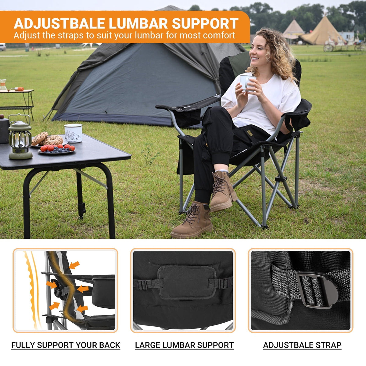 KingCamp Lumbar Support Oversized Camping Chair