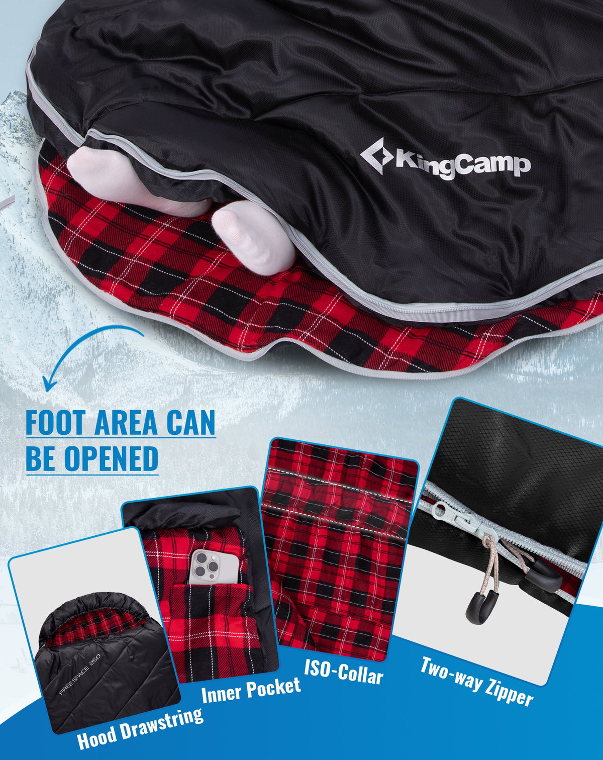 KingCamp Plus Size 3-4 Season Sleeping Bag