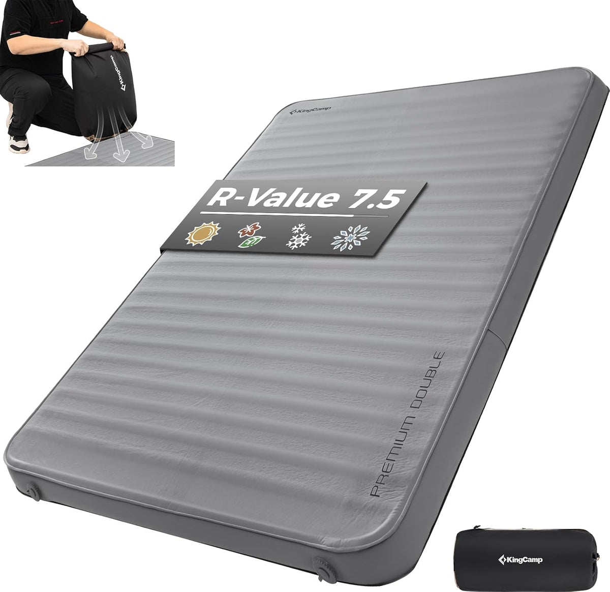 KingCamp PREMIUM DOUBLE Self-Inflating Sleeping Pad