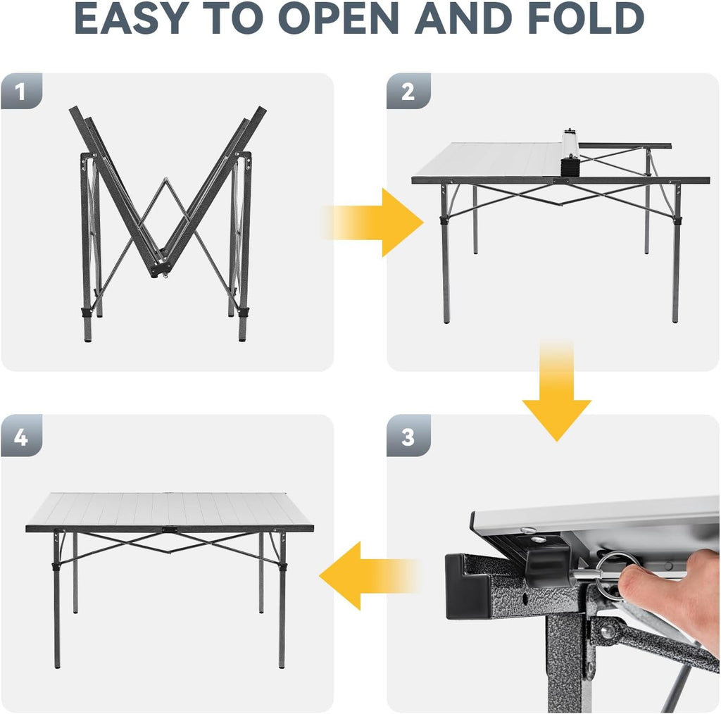 KingCamp GRANITE Aluminum Folding Table for 4-6 Person 53x27