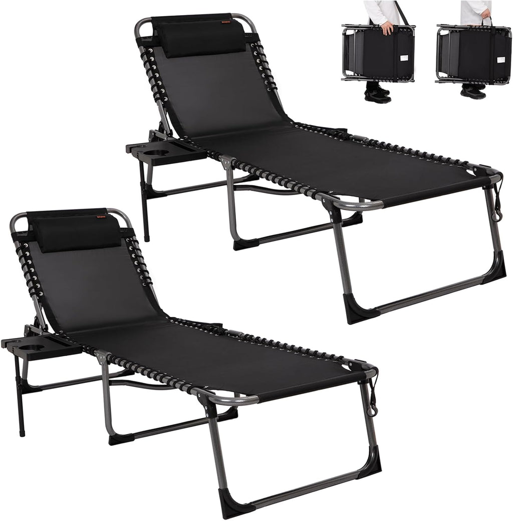 KingCamp WILLOW C20 Lounge Chair with Table Attached