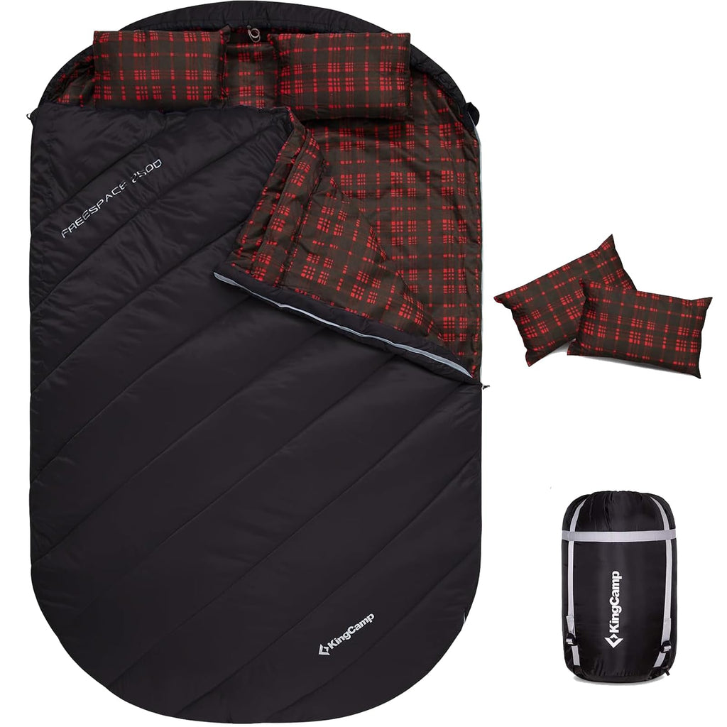 KingCamp FREESPACE 250D Flannel Lined Double Sleeping Bag