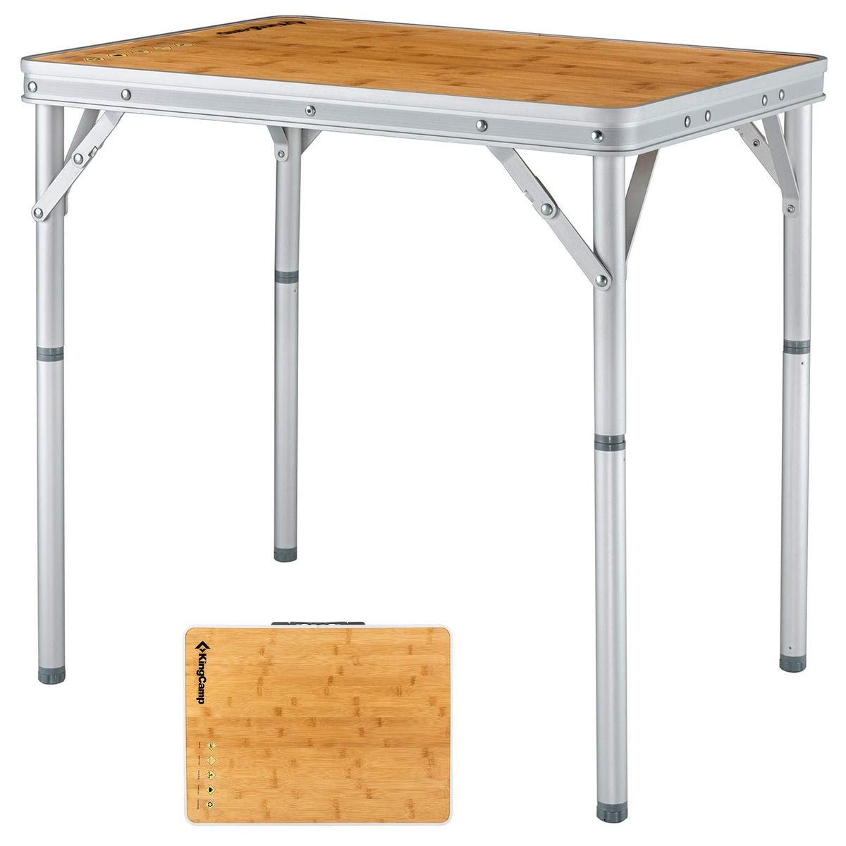 KingCamp Adjustable Bamboo Picnic Camping Table