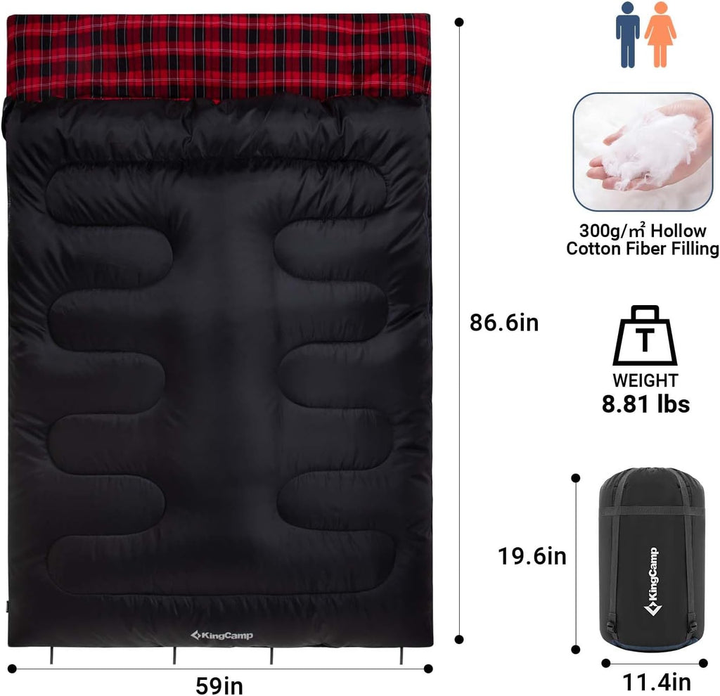 KingCamp SNOWFLAKE 300D Double Flannel Sleeping Bag