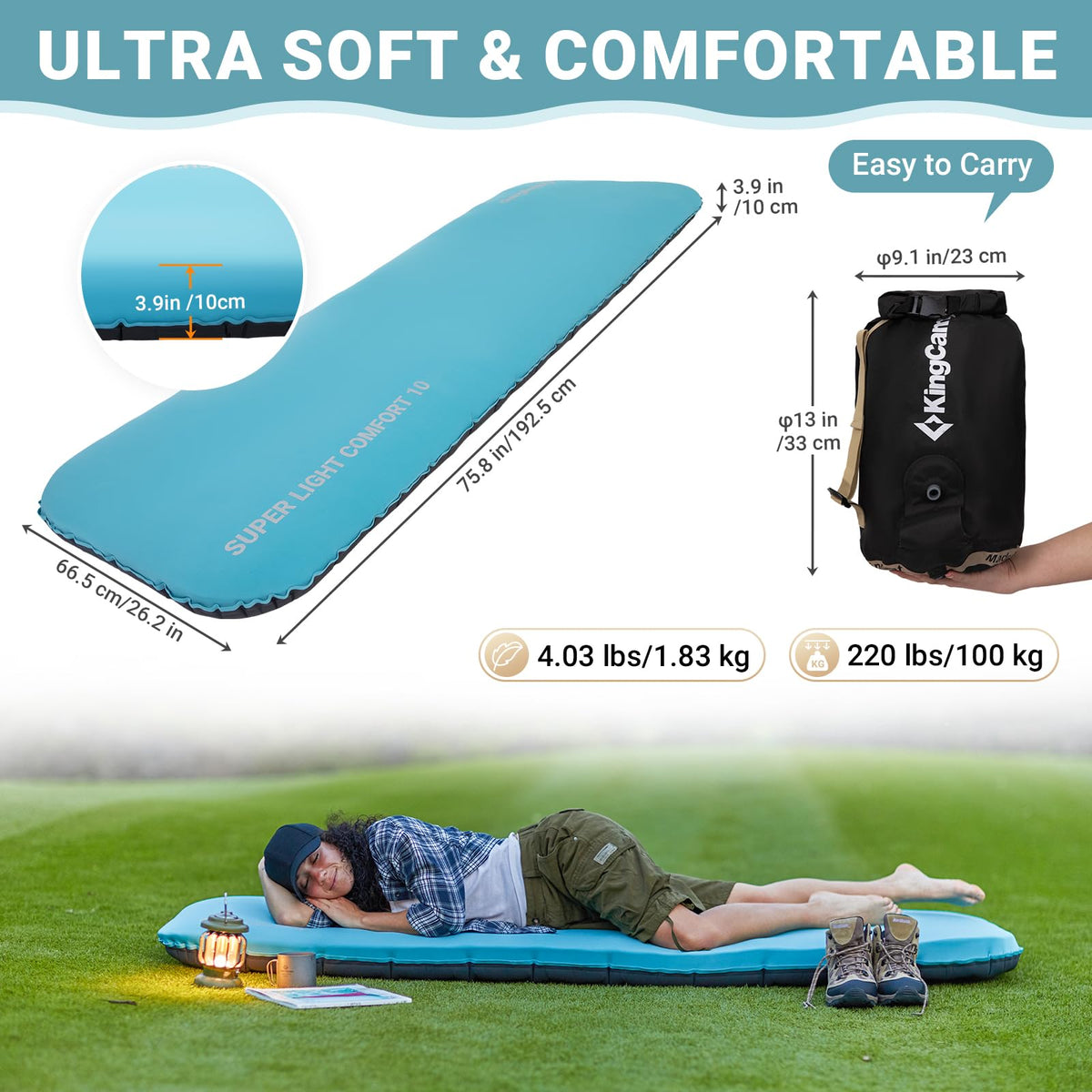 KingCamp Hybrid Foam Topper Inflatable Sleeping Pad