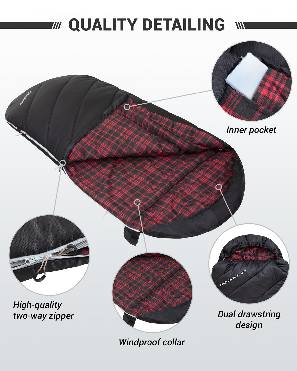 KingCamp Plus Size 3-4 Season Sleeping Bag