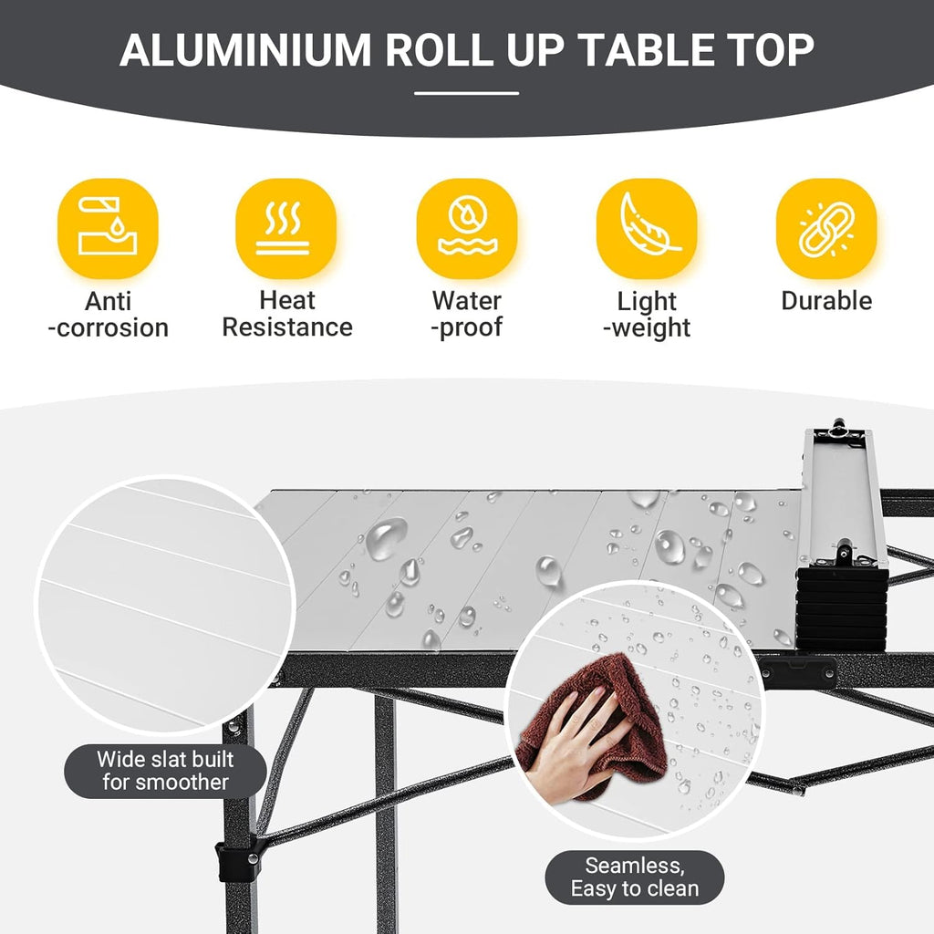 KingCamp GRANITE Aluminum Folding Table for 4-6 Person 53x27