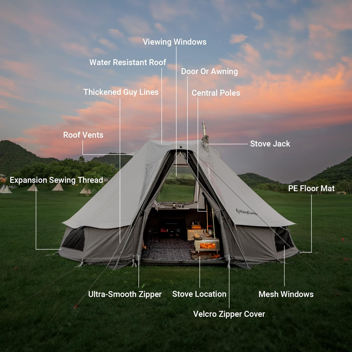 KingCamp KHAN VILLA 4-Season 4-6 Person Bell Tent