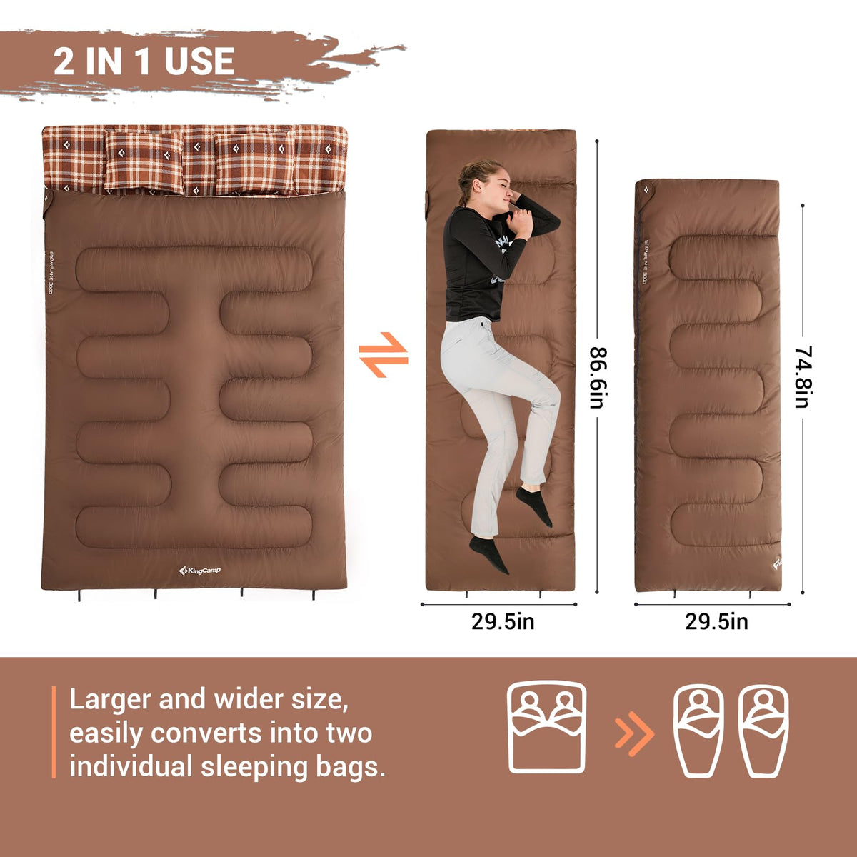 KingCamp SNOWFLAKE 300D Double Flannel Sleeping Bag