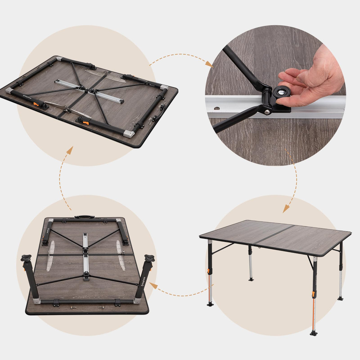 KingCamp GRANITE P12080 Folding Fiberglass Camping Table 47x31