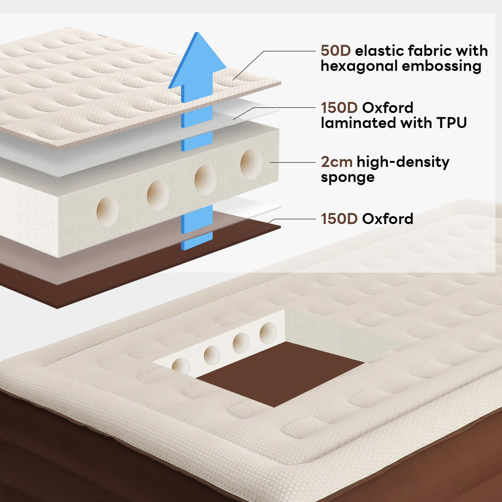 KingCamp CAMPER DELUX 45 Queen Air Mattress With Built-In Pump