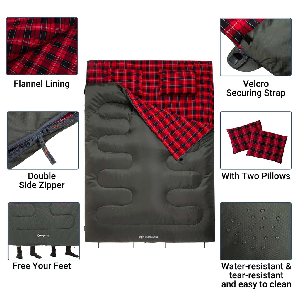 KingCamp SNOWFLAKE 300D Double Flannel Sleeping Bag