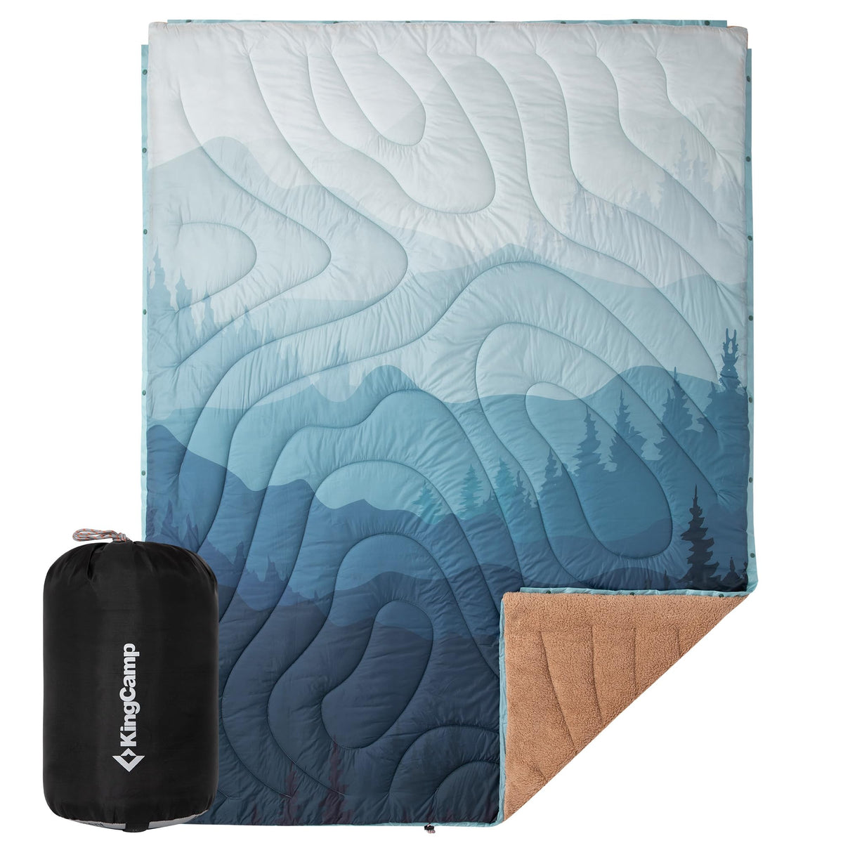 KingCamp Printed Sherpa Fleece Camping Blanket