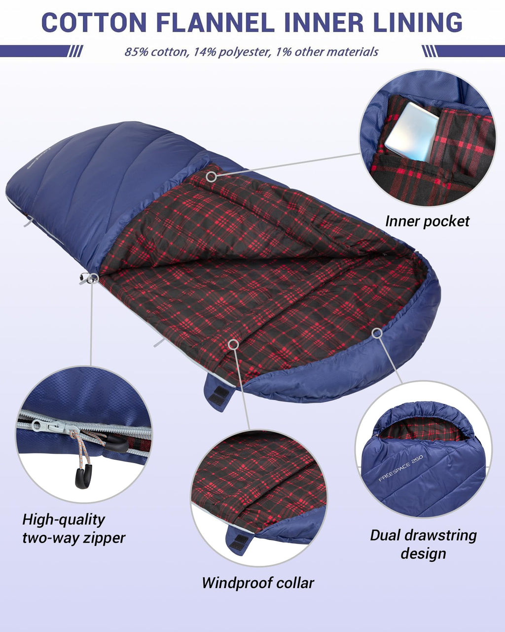 KingCamp Plus Size 3-4 Season Sleeping Bag