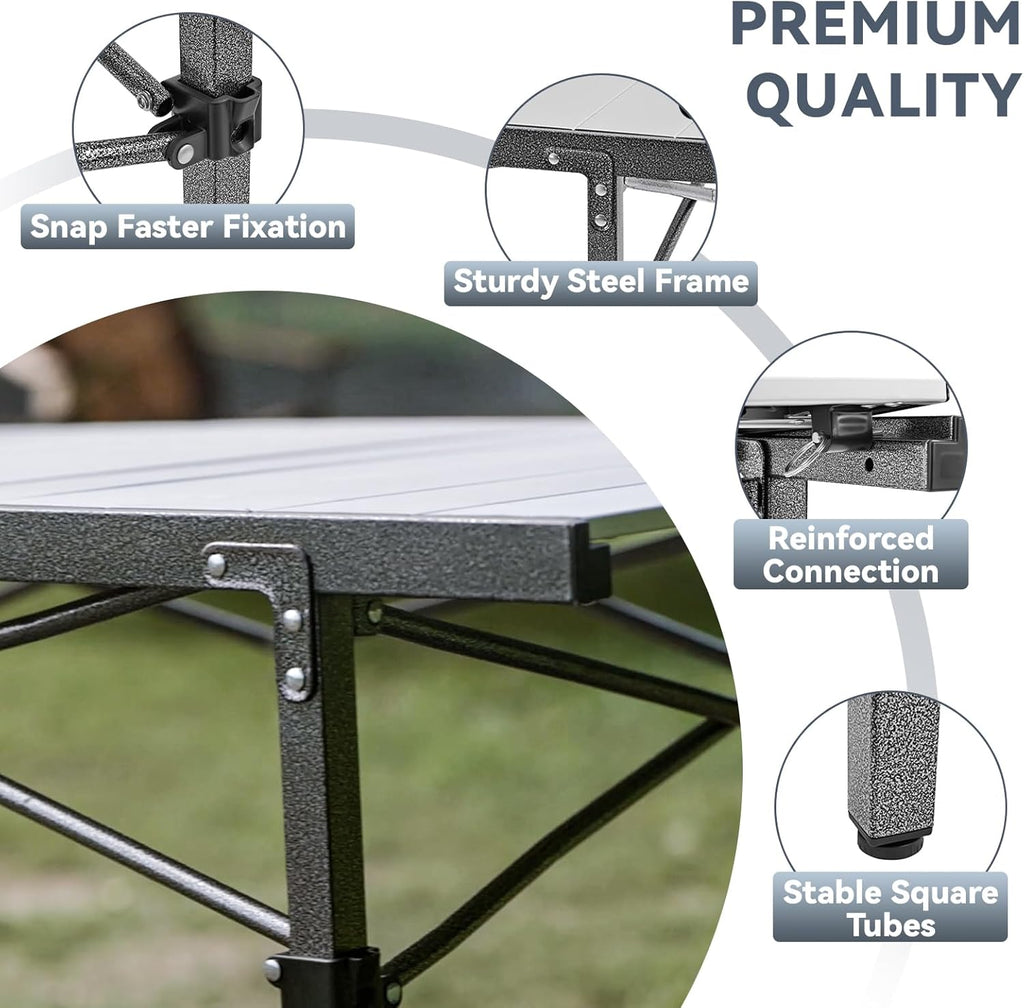 KingCamp GRANITE Aluminum Folding Table for 4-6 Person 53x27