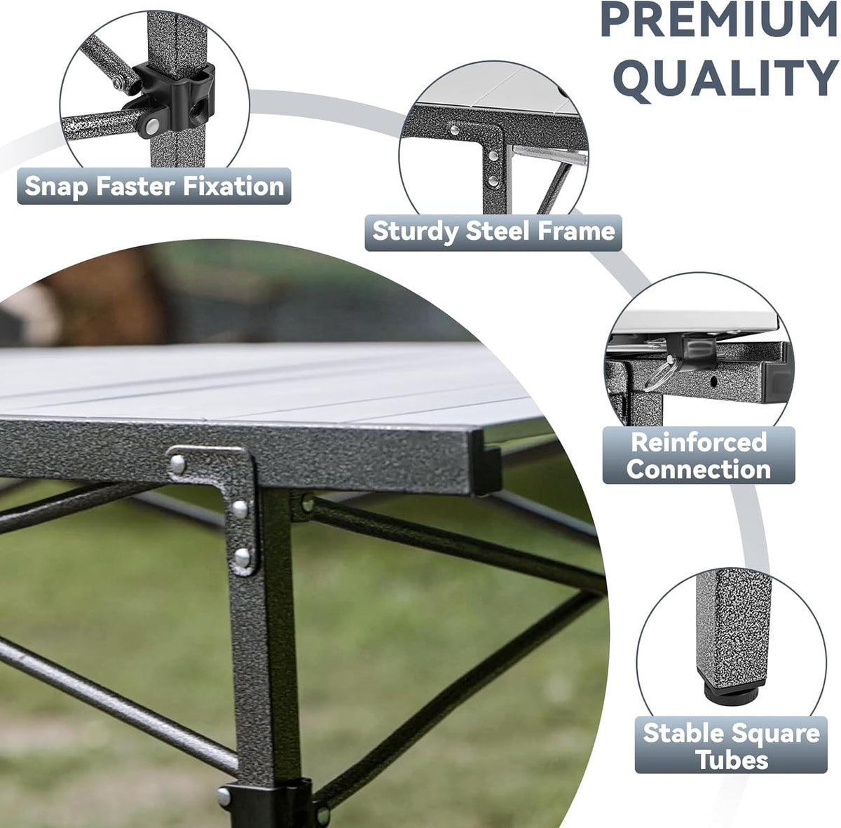 KingCamp GRANITE Aluminum Folding Table for 4-6 Person 53x27