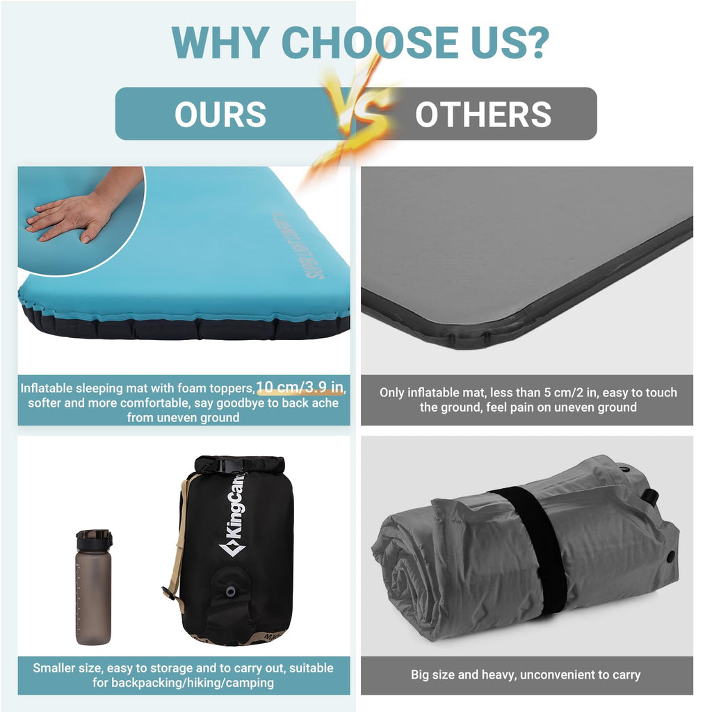 KingCamp Hybrid Foam Topper Inflatable Sleeping Pad