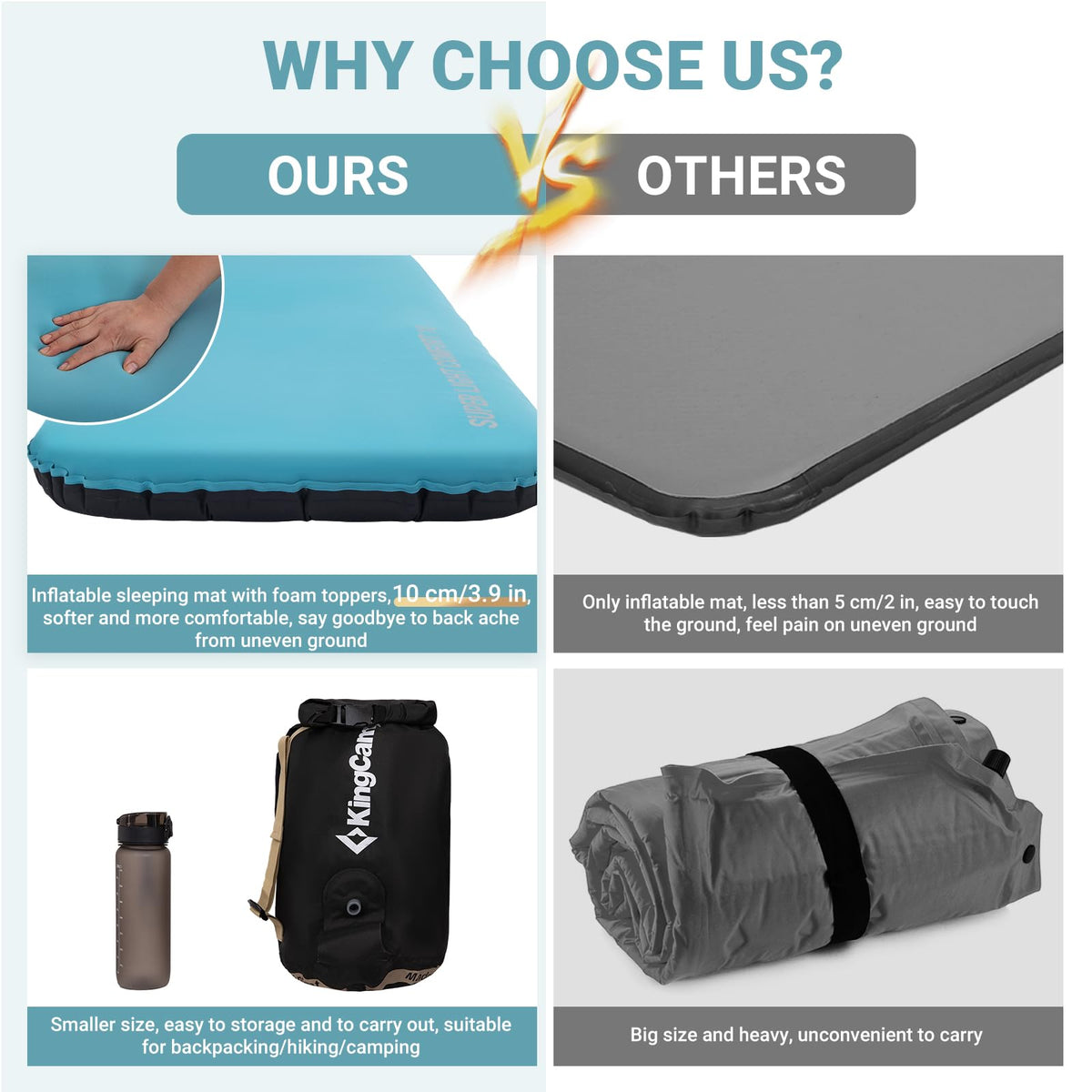 KingCamp Hybrid Foam Topper Inflatable Sleeping Pad