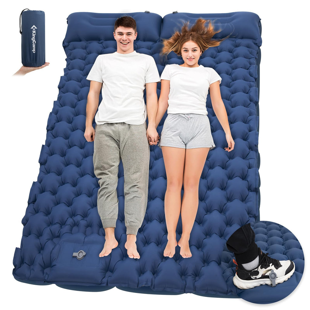 KingCamp COMFORT DUO 9 Double Air Pad with Built-in Foot Pump and Pillow