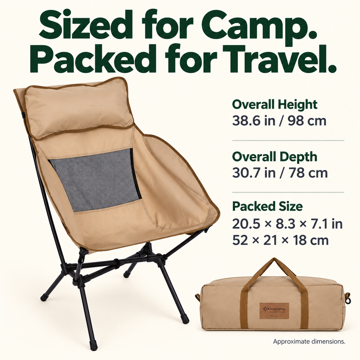 KingCamp BALSA C10 Lightweight High-Back Aluminum Chair