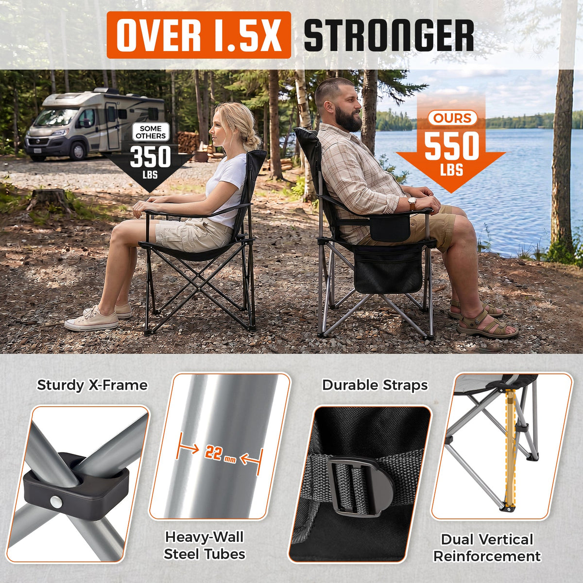 KingCamp Lumbar Support Oversized Camping Chair