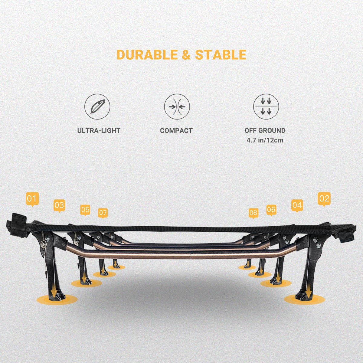 Kingcamp Ultralight Folding Camping Cot | ADI Compasso d'Oro Award 2017