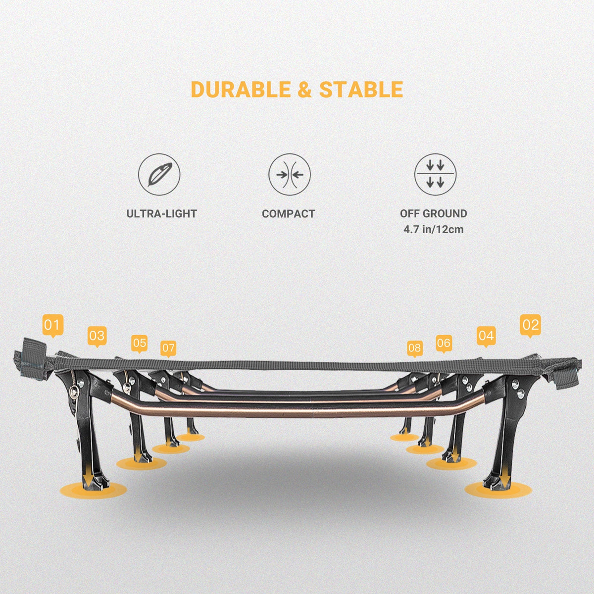 Kingcamp Ultralight Folding Camping Cot | ADI Compasso d'Oro Award 2017