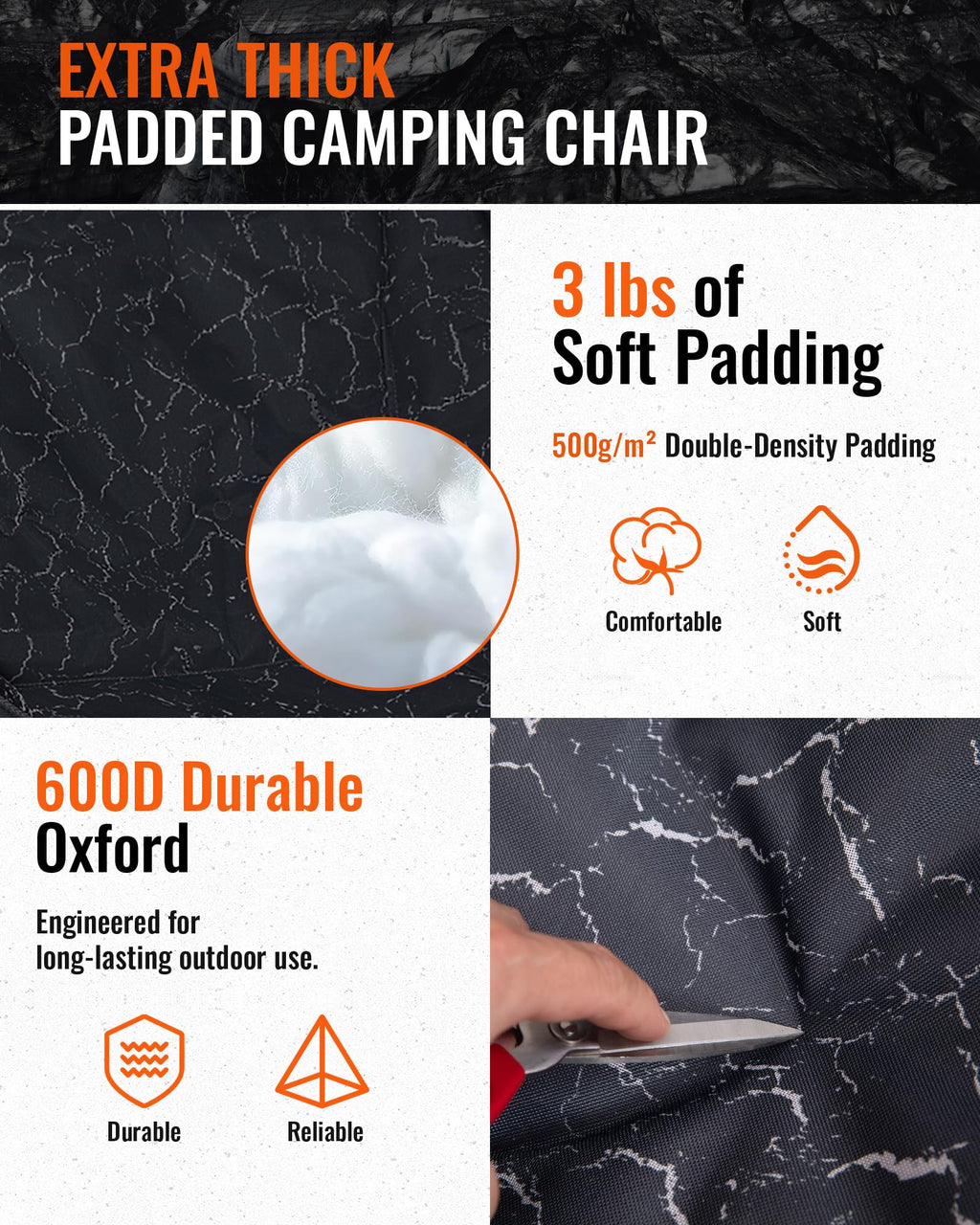 KingCamp CANNA C10 PLUS Oversized Padded Camping Chair