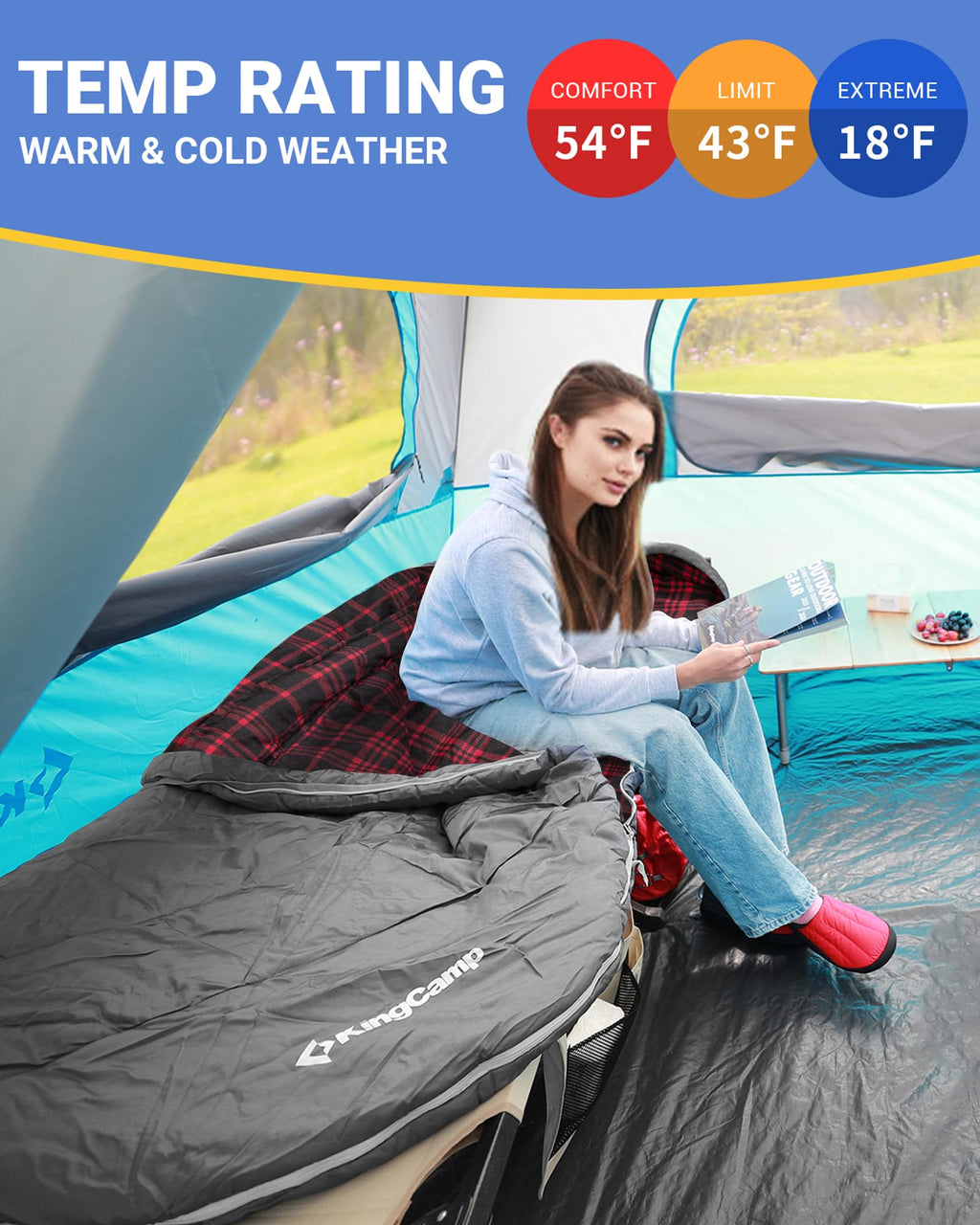 KingCamp Plus Size 3-4 Season Sleeping Bag