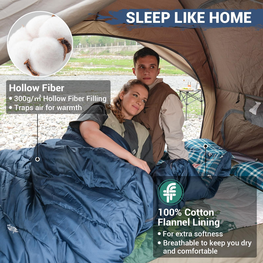 KingCamp SNOWFLAKE 300D Double Flannel Sleeping Bag
